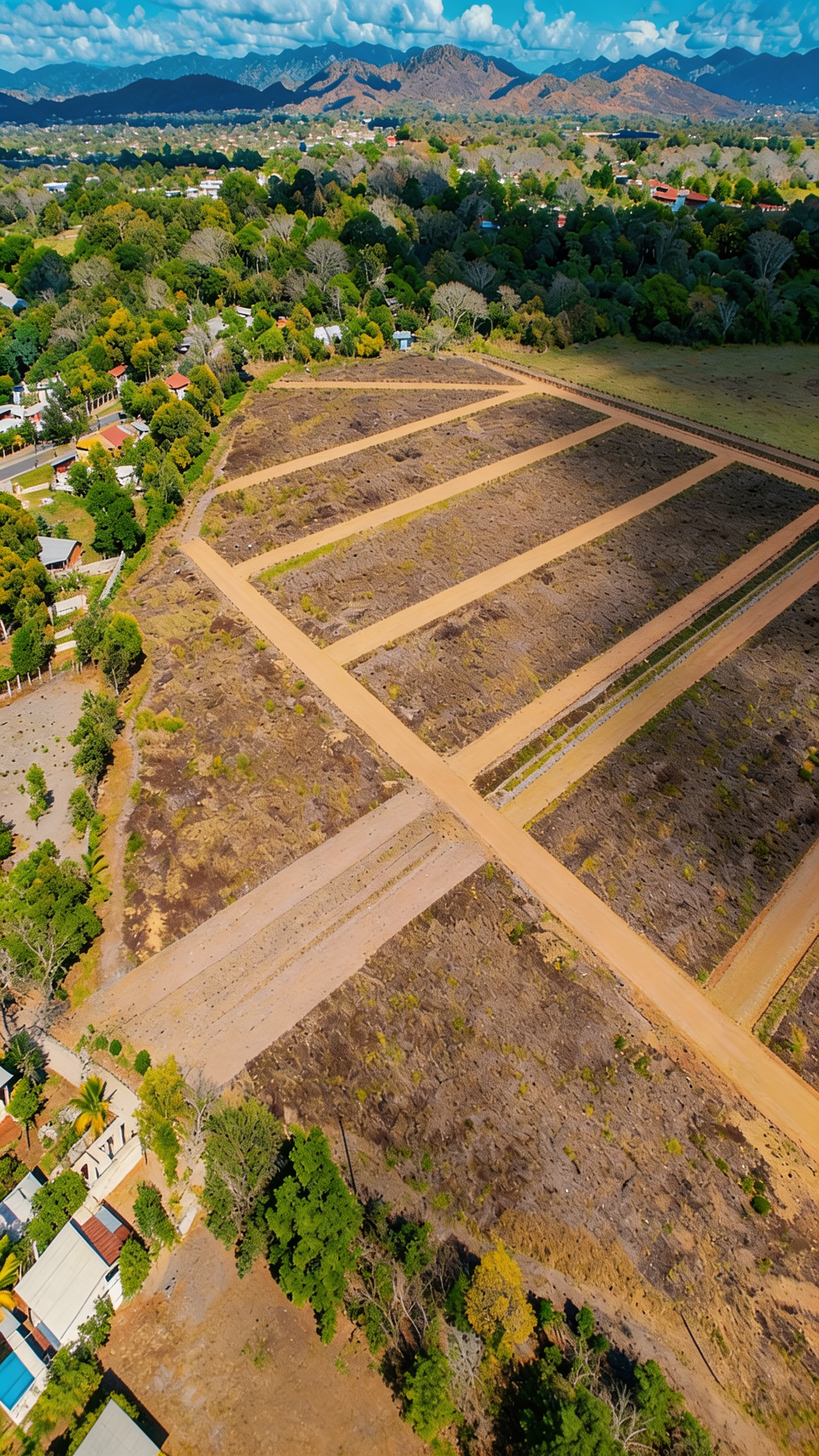 Vista aérea de Arboleda Residencial con montaña al fondo — Catacamas
