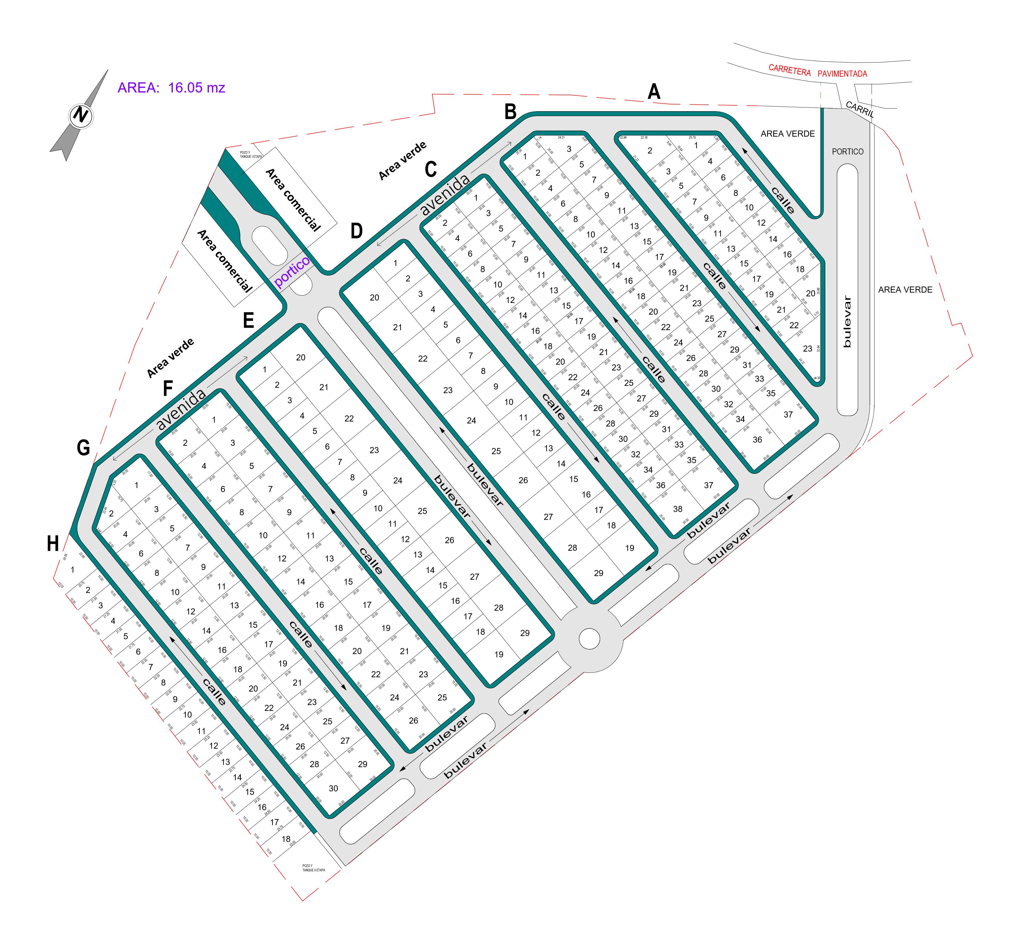 Plano de lotes Arboleda Residencial