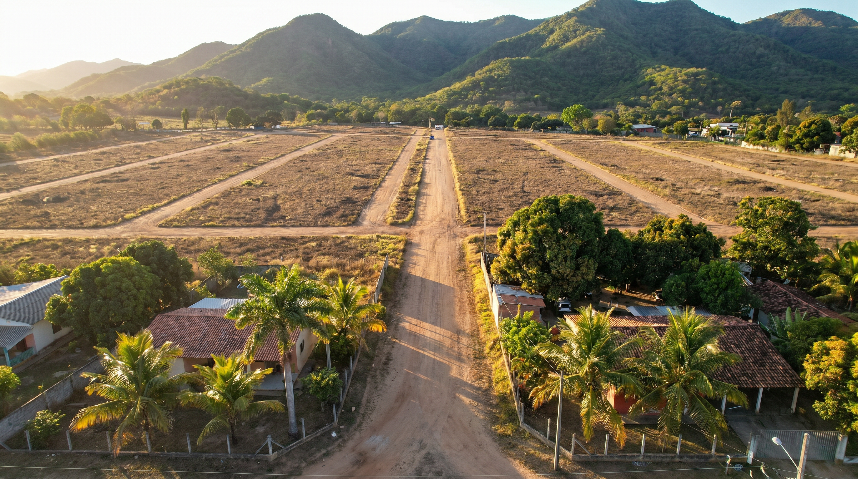Vista aérea cintemática del desarrollo — Imagen referencial